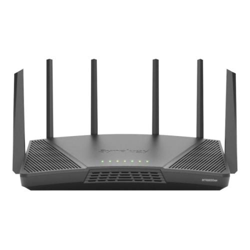 Synology RT6600AX Wireless router - 4-port switch - GigE, 2.5 GigE - WAN ports: 2 - Wi-Fi 6 - Tri-Band