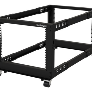 StarTech.com 8U 19" Open Frame Server Rack, 4 Post Adjustable Depth 23-41" Mobile, Free Standing Rolling Network/Computer Equipment Data Rack, Dell PowerEdge, HP ProLiant ThinkServer