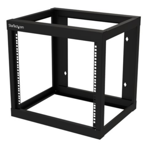 StarTech.com 9U 19" Wall Mount Network Rack 17" Deep 2 Post Open Frame for Server Room/Data/AV/IT/Communication/Computer Equipment/Patch Panel w/ Cage Nuts/Screws Hook/Loop 175lb Capacity