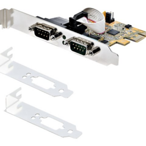 StarTech.com 2-Port PCI Express Serial Card, Dual Port PCIe to RS232 (DB9) Serial Interface Card, 16C1050 UART, Standard or Low Profile Brackets, COM Retention, For Windows & Linux