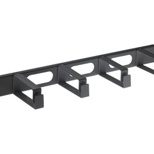 Intellinet 19" Cable Management Panel, 1U, 4 long plastic rings, Black