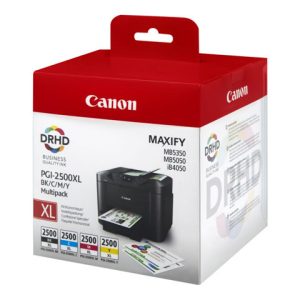 Canon PGI-2500XL C/M/Y/BK 4-pack - black, yellow, cyan, magenta - original - ink tank - for MAXIFY iB4050, iB4150, MB5050, MB5150, MB5155, MB5350, MB5450, MB5455