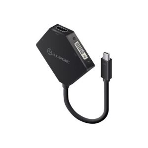 ALOGIC 3 in 1 Adapter - Mini DisplayPort male to HD-15 (VGA), DVI-D, HDMI female - 25 cm - black - 1080p support