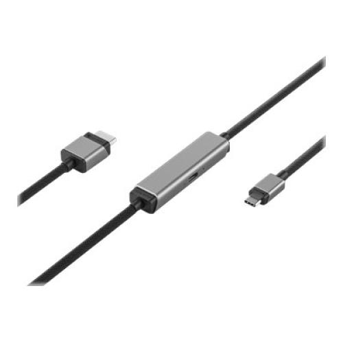 ALOGIC Ultra Power / audio / video cable - 24 pin USB-C, USB-C (power only) to HDMI male - 1 m - shielded - space grey - 4K support, Power Delivery support