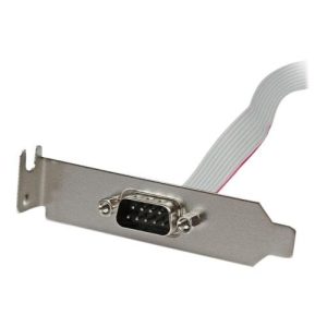 StarTech.com 1 Port 16in DB9 Serial Port BRacket to 10 Pin Header Low Profile - low profile DB9 Header - DB9 bRacket (PLATE9M16LP) - Serial panel - DB-9 (M) to 10 PIN IDC (F) - 40.6 cm - grey