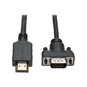 Tripp Lite HDMI to VGA Active Adapter Converter Cable Low Profile HD15 M/M 1080p 6ft 6' Adapter cable - HDMI male to HD-15 (VGA) male - 1.83 m - shielded - black - thumbscrews