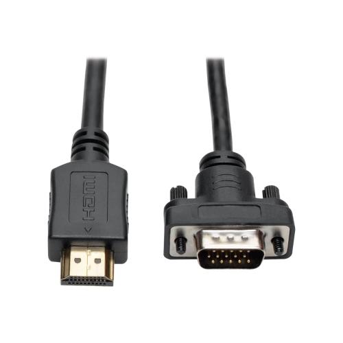 Tripp Lite HDMI to VGA Active Adapter Converter Cable Low Profile HD15 M/M 1080p 6ft 6' Adapter cable - HDMI male to HD-15 (VGA) male - 1.83 m - shielded - black - thumbscrews