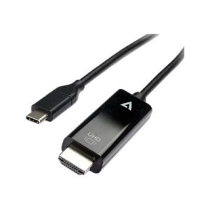 V7 - Video / audio cable 24 pin USB-C male to HDMI male - 2 m - black