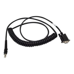 Zebra - Serial / power cable DB-9 (F) - 12 V - 2.74 m - coiled, thumbscrews - for Zebra VC80X