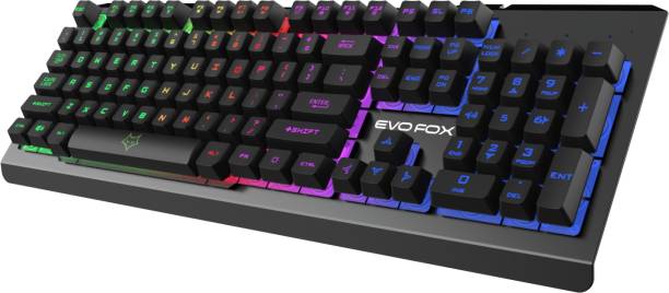 AMKETTE EvoFox Warhammer Floating Keycaps, 19 Anti Ghosting Keys and Breathing Effects LED Backlit Wired USB Gaming Keyboard