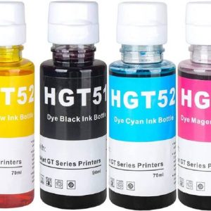 Ang GT51 Refill Ink for HP 310, 315, 319, 410, 415, 419, GT5810, GT5820, GT5821 Black + Tri Color Combo Pack Ink Bottle