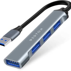 Bestor USB Hub Multiport Adapter for MacBook Pro Air M1 4-in-1 USB Hub (USB to 4 USB-A Ports) USB Hub