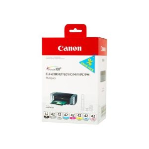 Canon CLI-42 BK/GY/LG/C/M/Y/PC/PM Multipack 8-pack - grey, yellow, cyan, magenta, light grey, photo cyan, photo magenta - original - ink tank - for PIXMA PRO-100, PRO-100S; PIXUS PRO-100