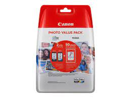 Canon PG-545 XL/CL-546XL Photo Value Pack Black, yellow, cyan, magenta, colour (cyan, magenta, yellow) - original - ink tank / paper kit - for PIXMA TR4551, TR4650, TR4651, TS3350, TS3351, TS3352, TS3355, TS3450, TS3451, TS3452