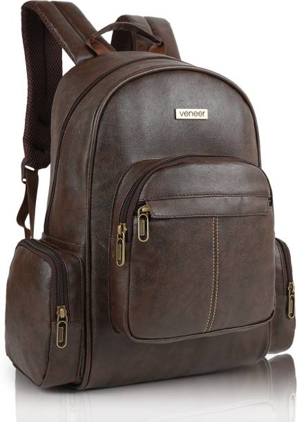 Veneer PU Leather Mini Casual Backpack Bags For School, College, Tuition, office Bag 22 L Laptop Backpack